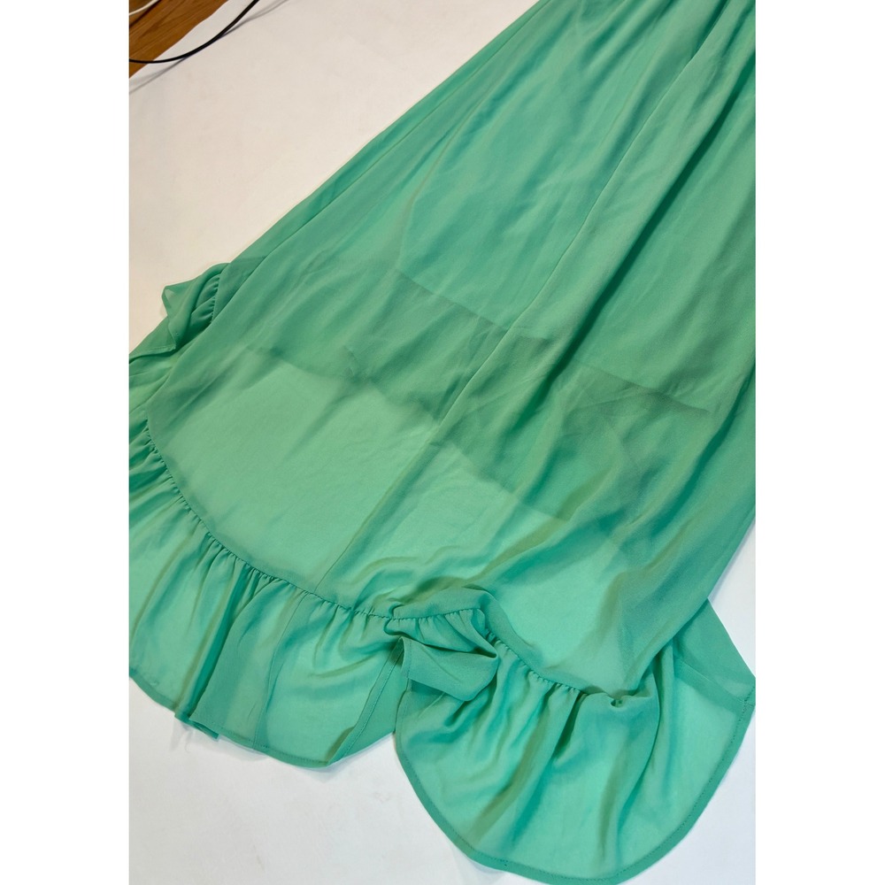 Wild Fable Dress Aqua Green Hi-Lo Ruffle Hem Spaghetti Strap XS New with Tags‎ - Picture 7 of 9